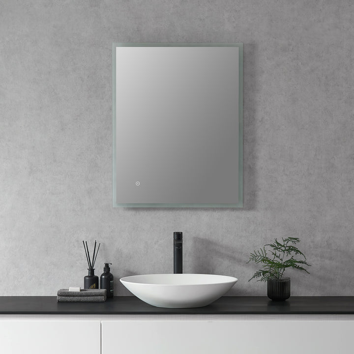 Cassano Rectangle Frameless Modern Bathroom/Vanity LED Lighted Wall Mirror