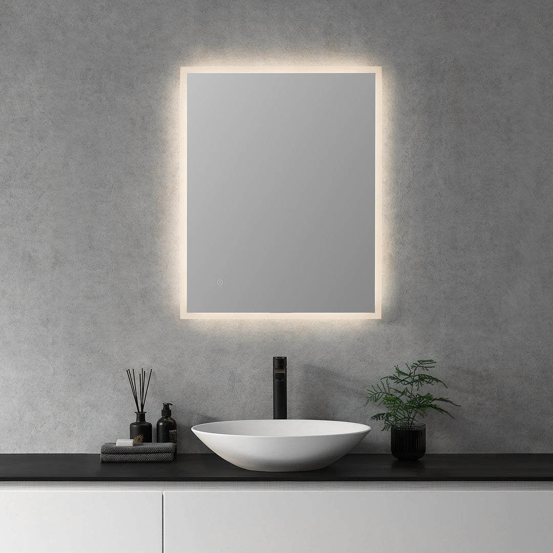 Cassano Rectangle Frameless Modern Bathroom/Vanity LED Lighted Wall Mirror