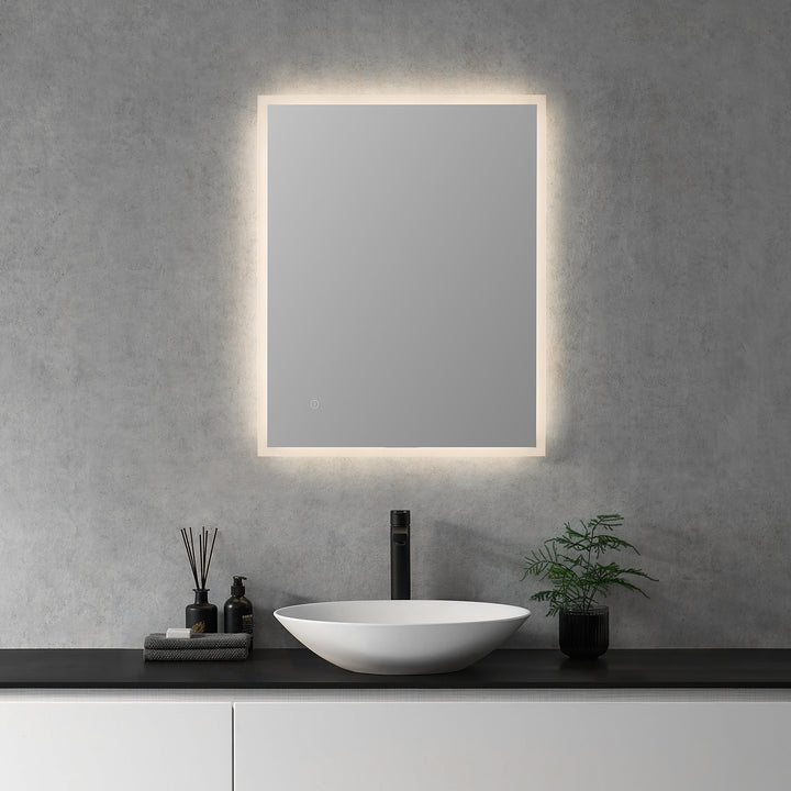 Cassano Rectangle Frameless Modern Bathroom/Vanity LED Lighted Wall Mirror