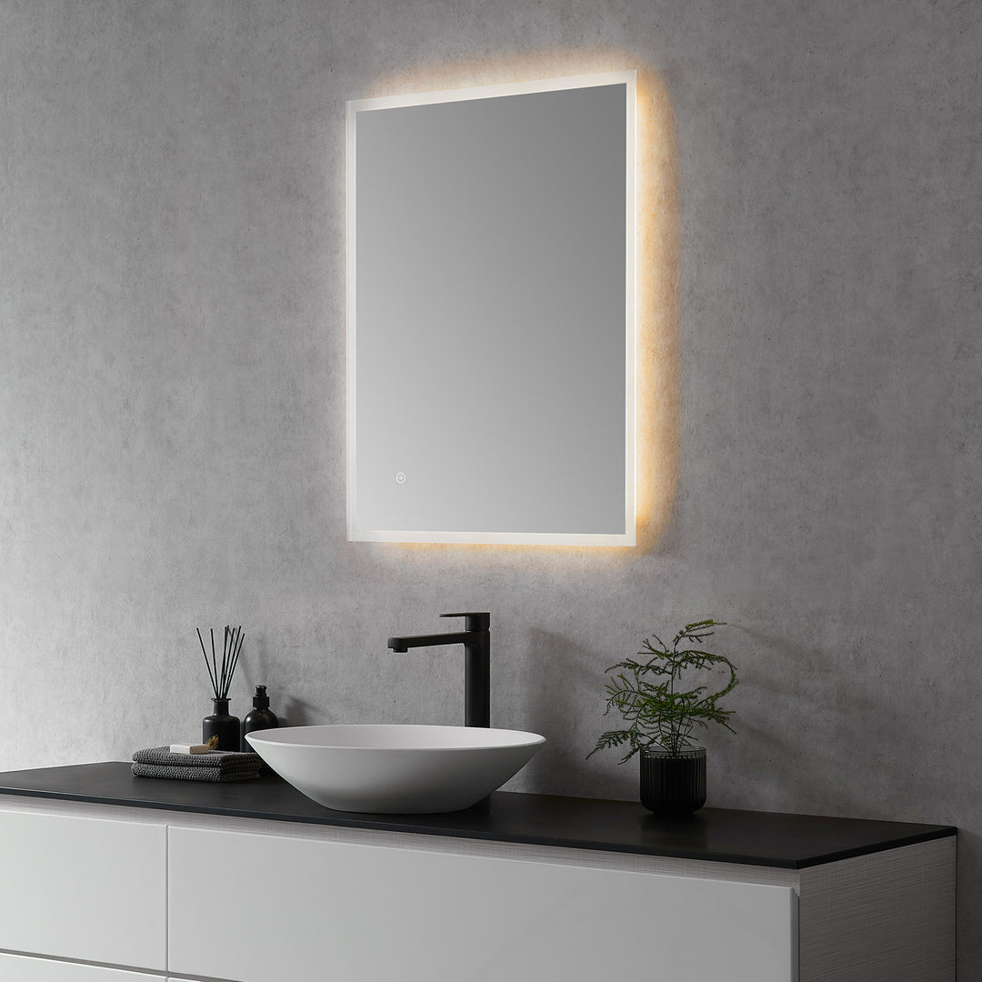 Cassano Rectangle Frameless Modern Bathroom/Vanity LED Lighted Wall Mirror