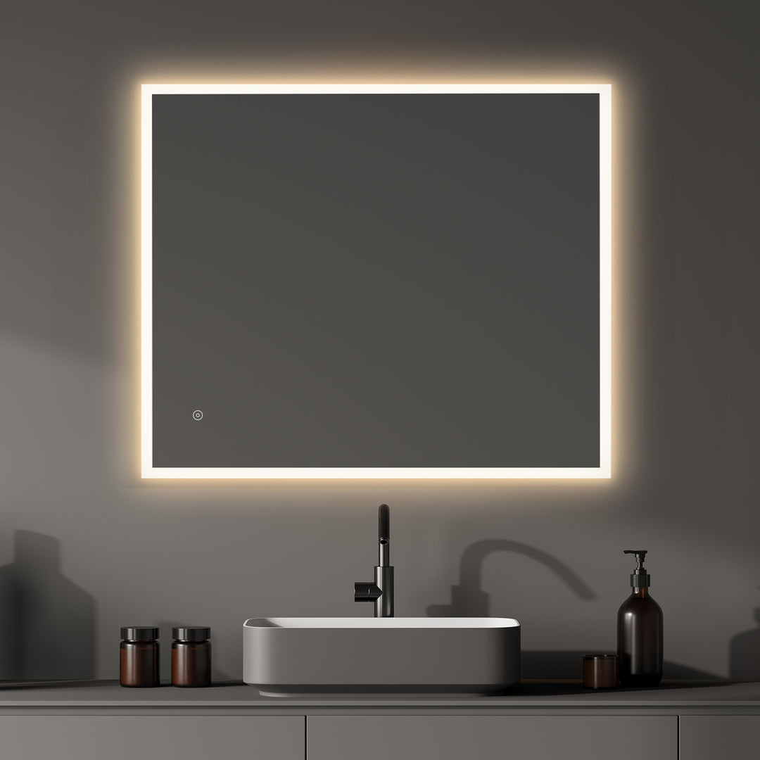 Cassano Rectangle Frameless Modern Bathroom/Vanity LED Lighted Wall Mirror