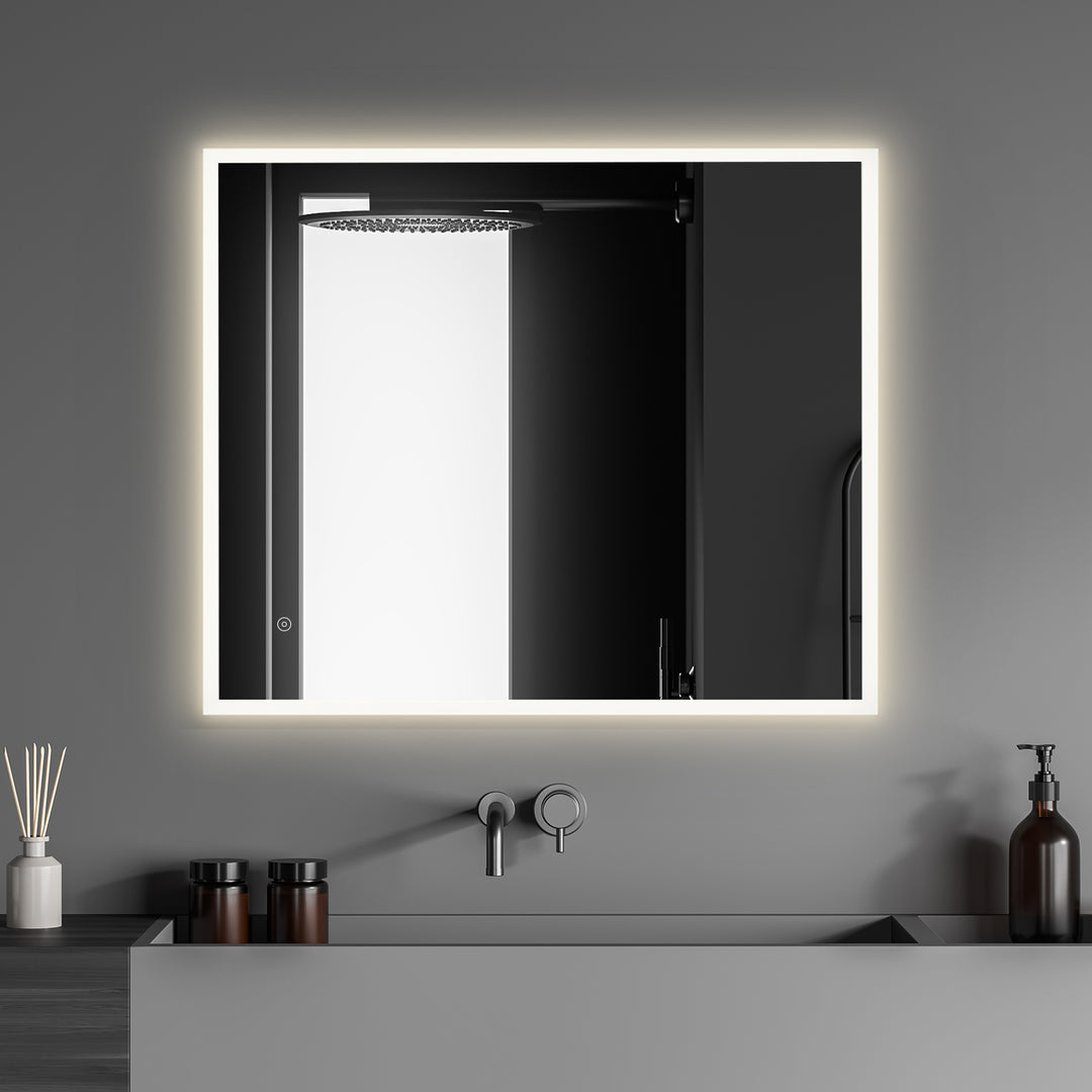 Cassano Rectangle Frameless Modern Bathroom/Vanity LED Lighted Wall Mirror