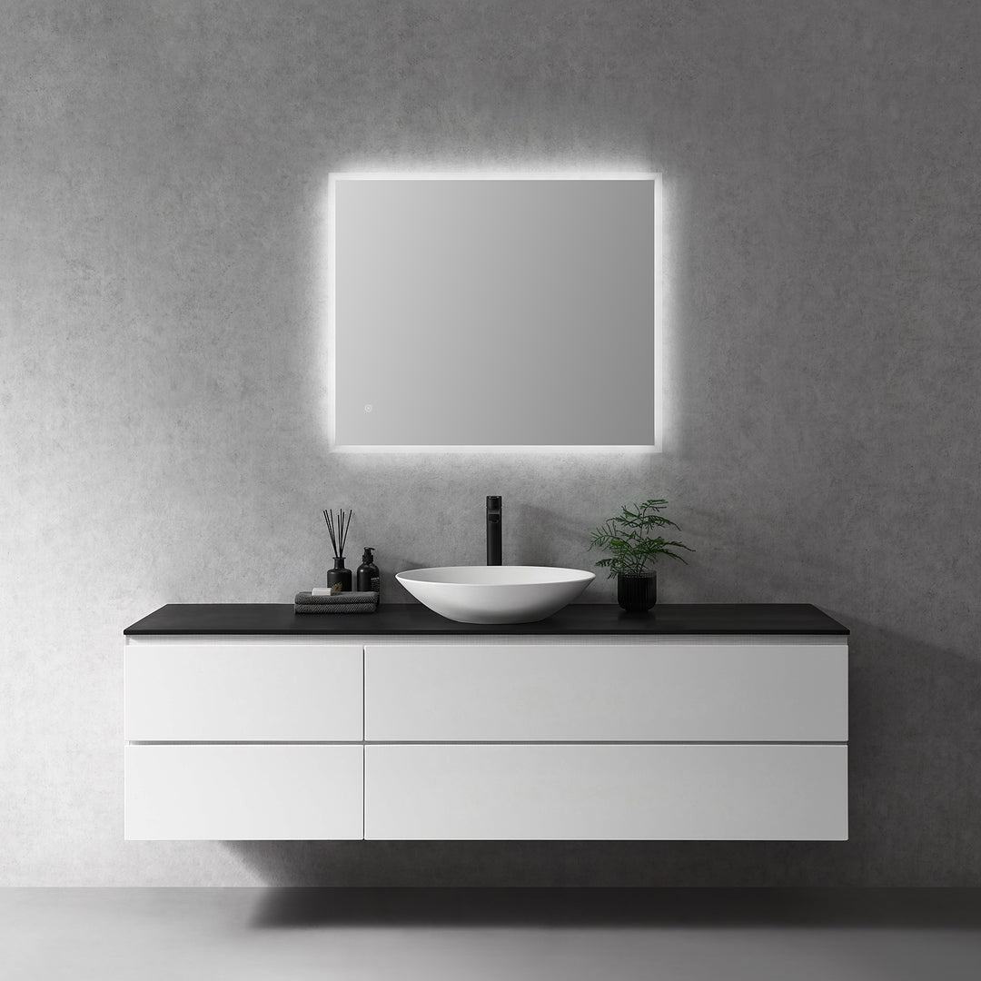 Cassano Rectangle Frameless Modern Bathroom/Vanity LED Lighted Wall Mirror