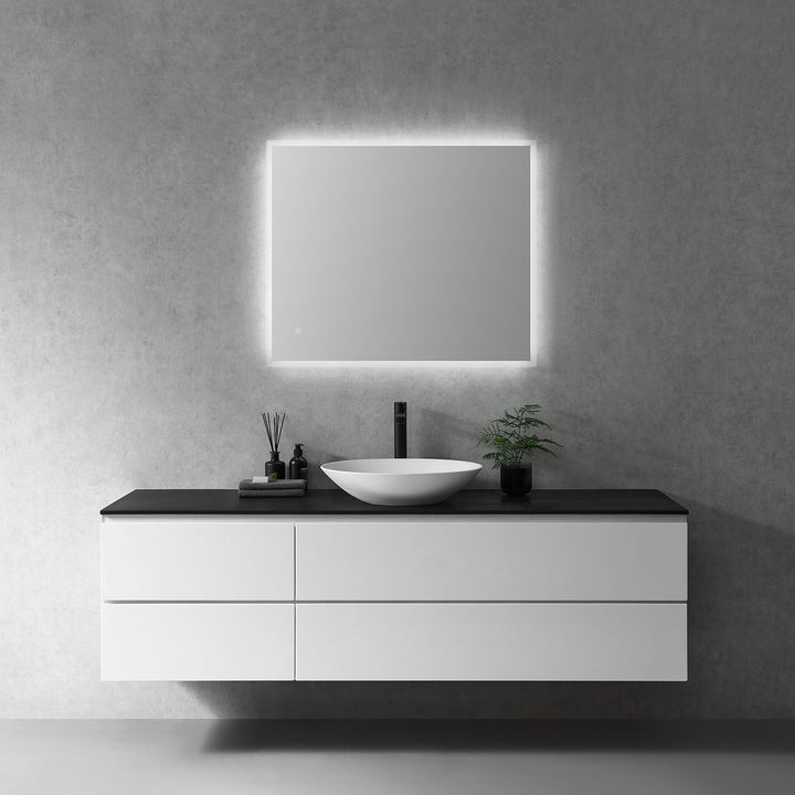 Cassano Rectangle Frameless Modern Bathroom/Vanity LED Lighted Wall Mirror