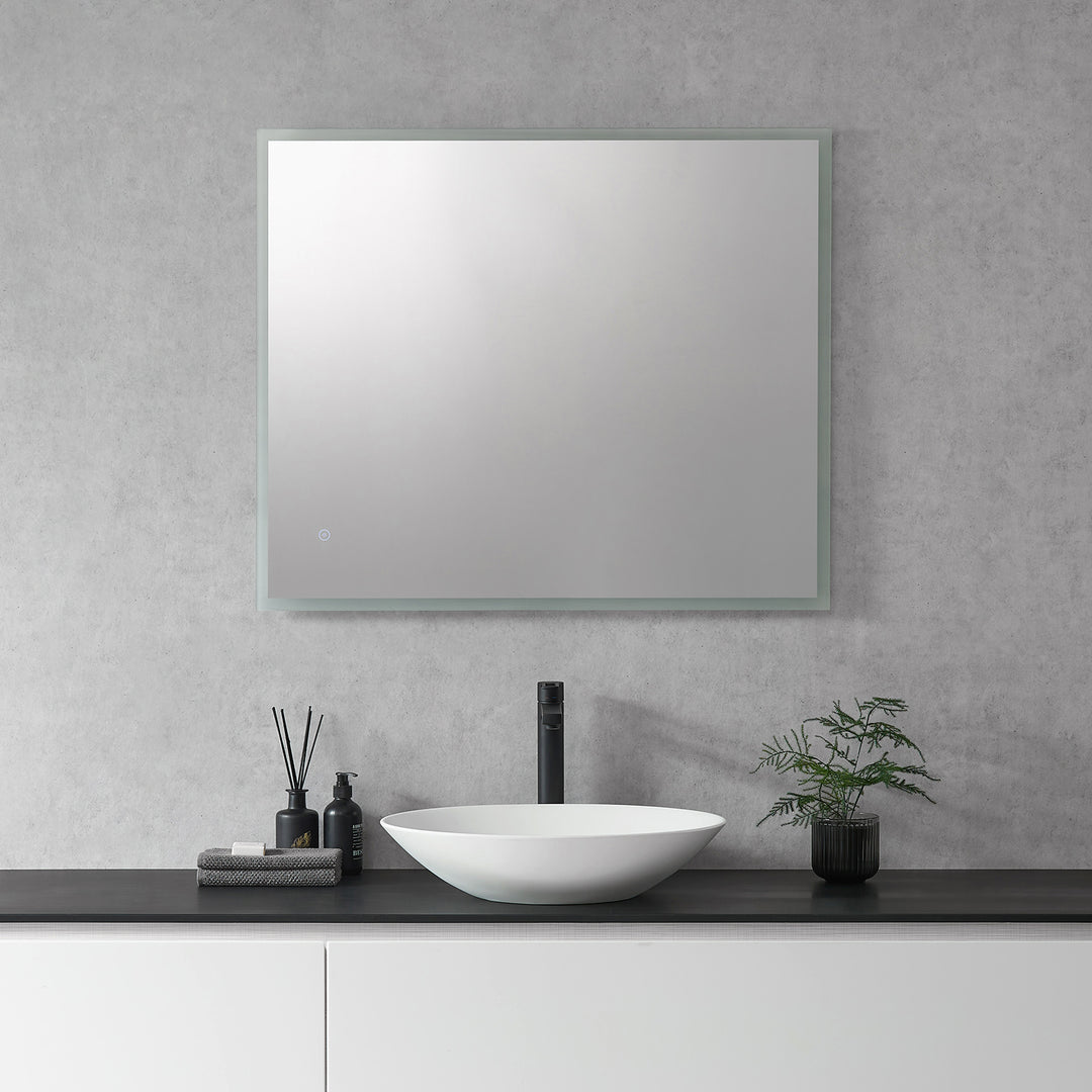 Cassano Rectangle Frameless Modern Bathroom/Vanity LED Lighted Wall Mirror
