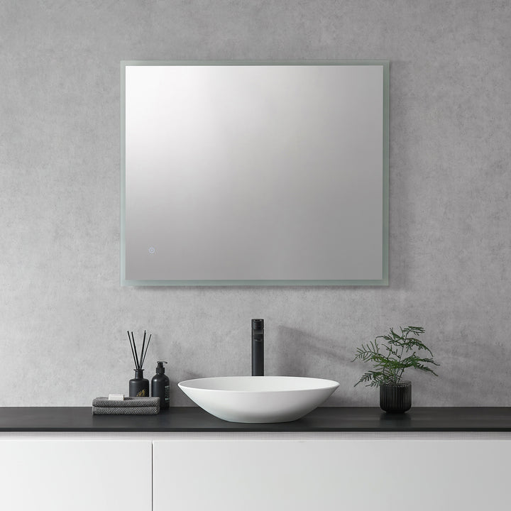 Cassano Rectangle Frameless Modern Bathroom/Vanity LED Lighted Wall Mirror