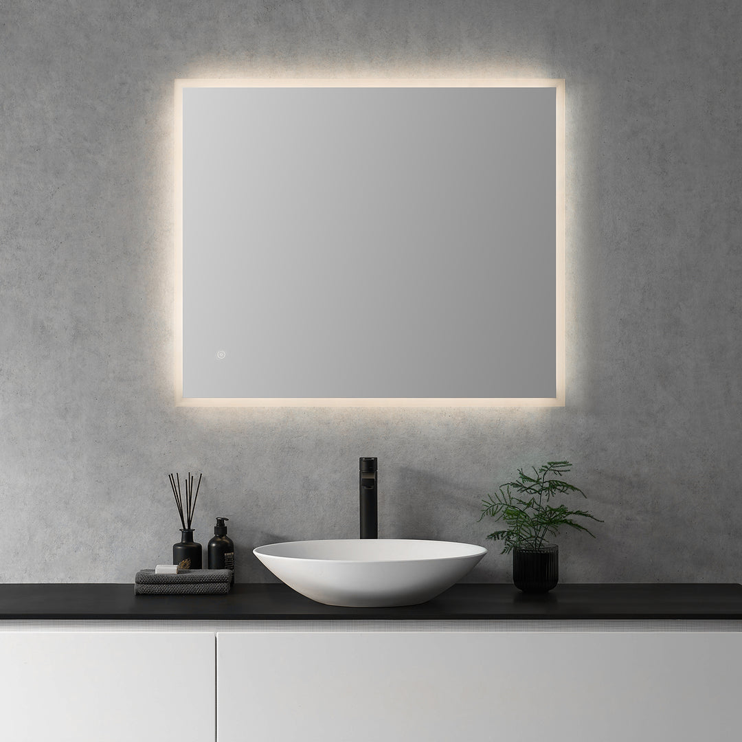 Cassano Rectangle Frameless Modern Bathroom/Vanity LED Lighted Wall Mirror