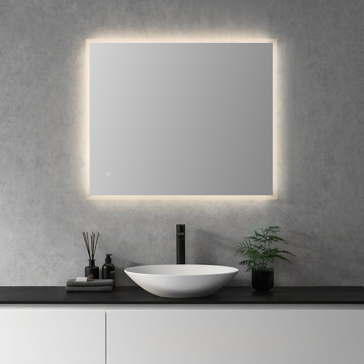 Cassano Rectangle Frameless Modern Bathroom/Vanity LED Lighted Wall Mirror