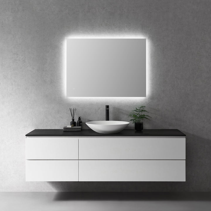 Cassano Rectangle Frameless Modern Bathroom/Vanity LED Lighted Wall Mirror