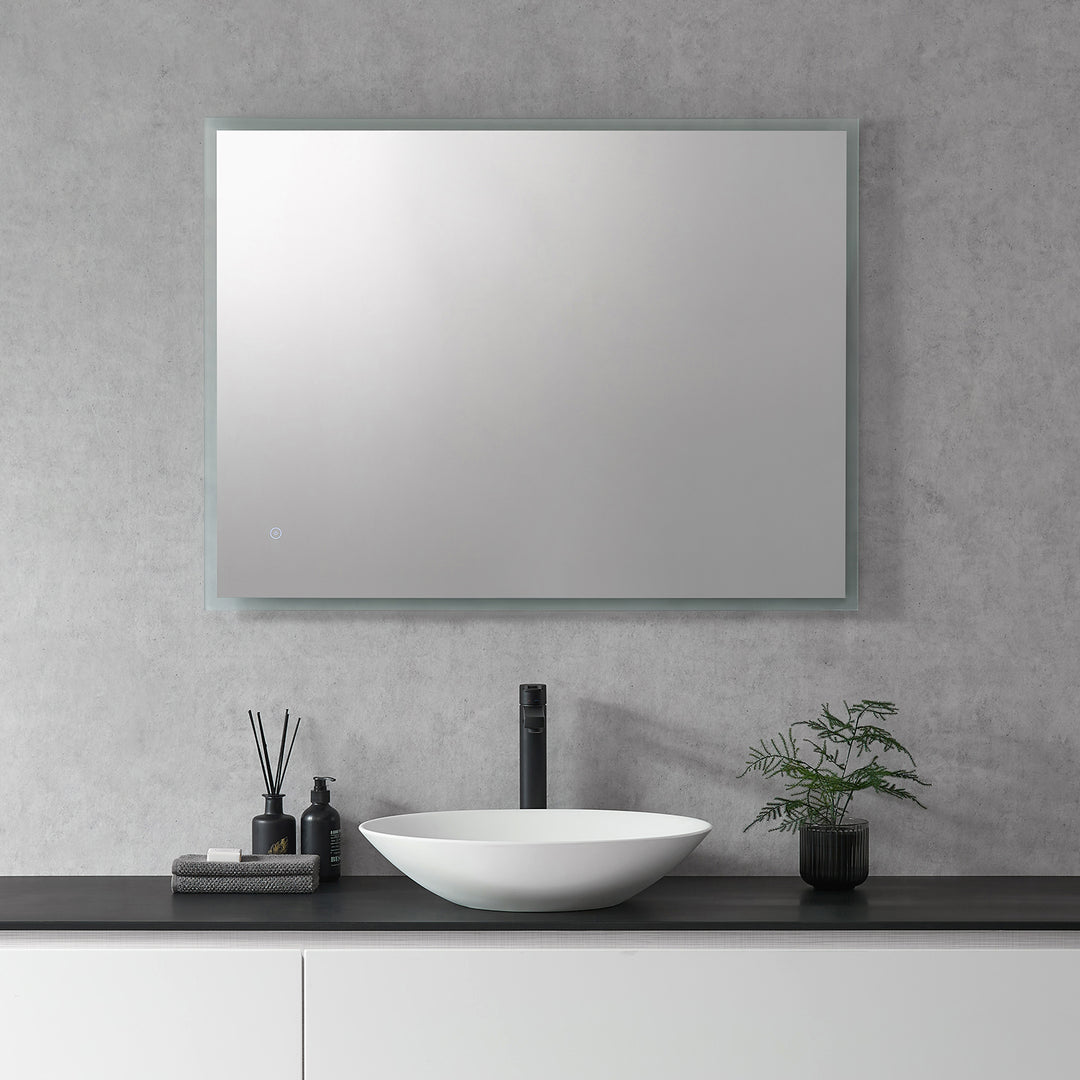 Cassano Rectangle Frameless Modern Bathroom/Vanity LED Lighted Wall Mirror