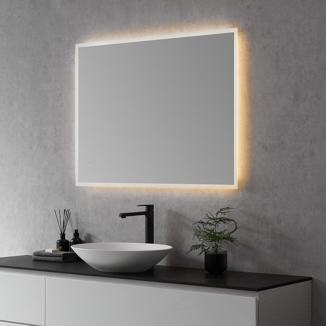 Cassano Rectangle Frameless Modern Bathroom/Vanity LED Lighted Wall Mirror