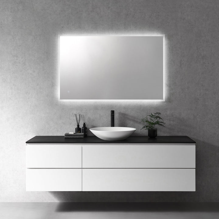 Cassano Rectangle Frameless Modern Bathroom/Vanity LED Lighted Wall Mirror