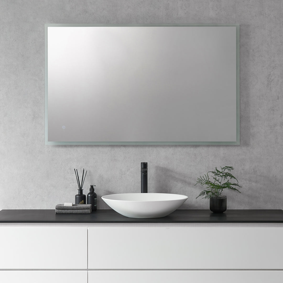 Cassano Rectangle Frameless Modern Bathroom/Vanity LED Lighted Wall Mirror