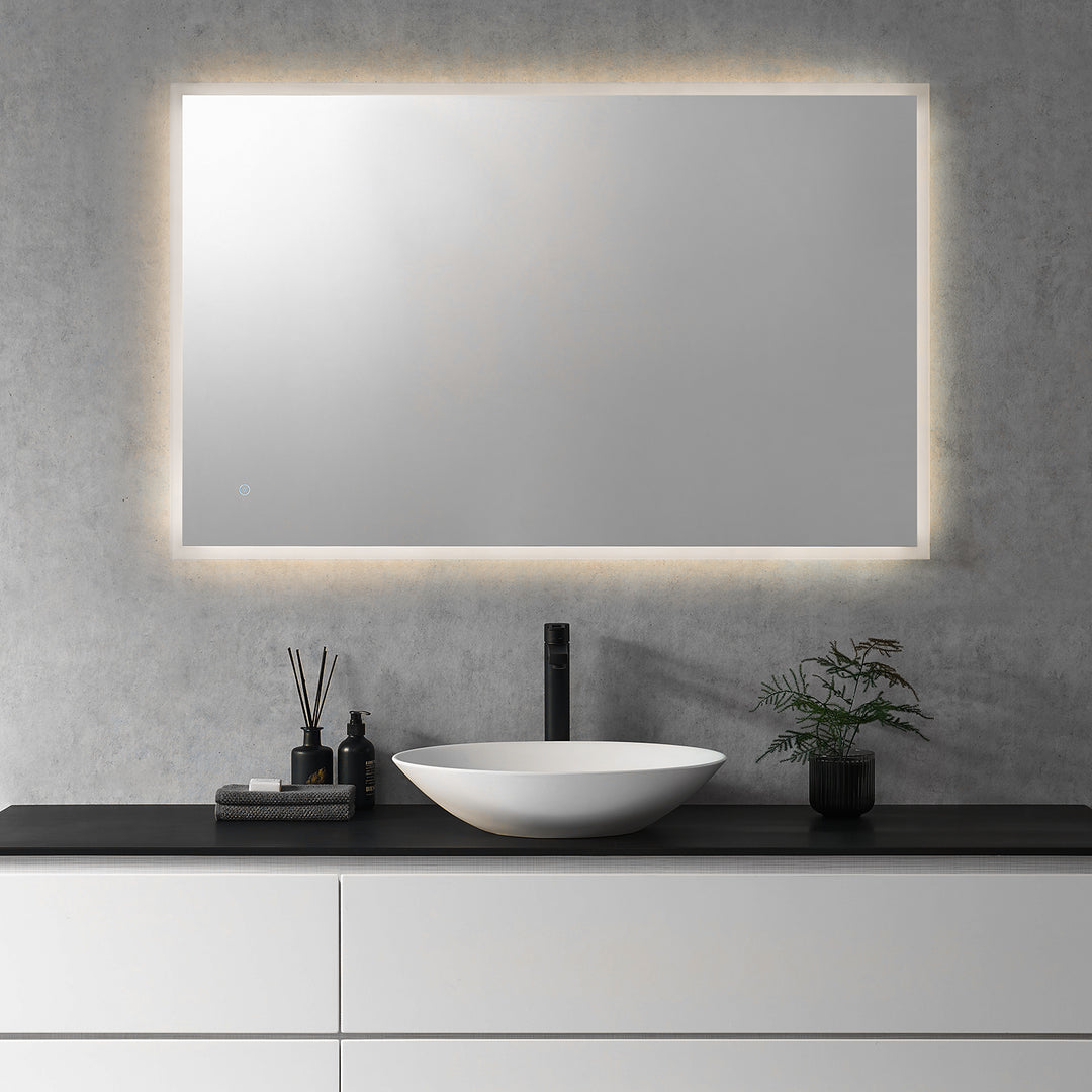 Cassano Rectangle Frameless Modern Bathroom/Vanity LED Lighted Wall Mirror