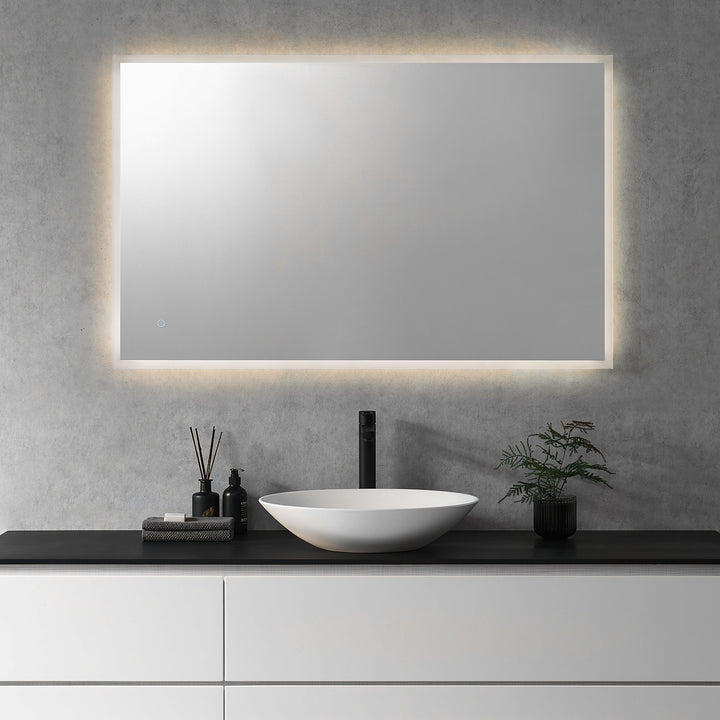Cassano Rectangle Frameless Modern Bathroom/Vanity LED Lighted Wall Mirror