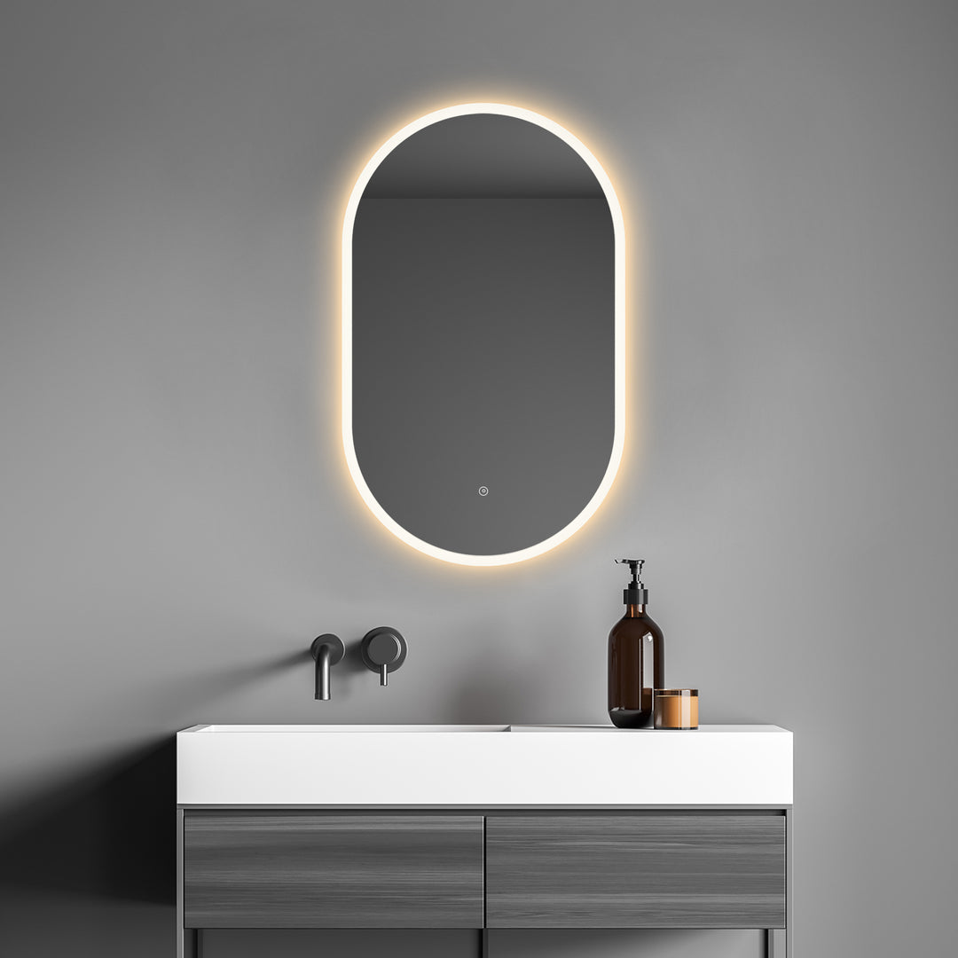 Borgo Oval Modern Bathroom/Vanity LED Lighted Wall Mirror
 36" Frameless Modern Bathroom/Vanity LED Lighted Wall Mirror