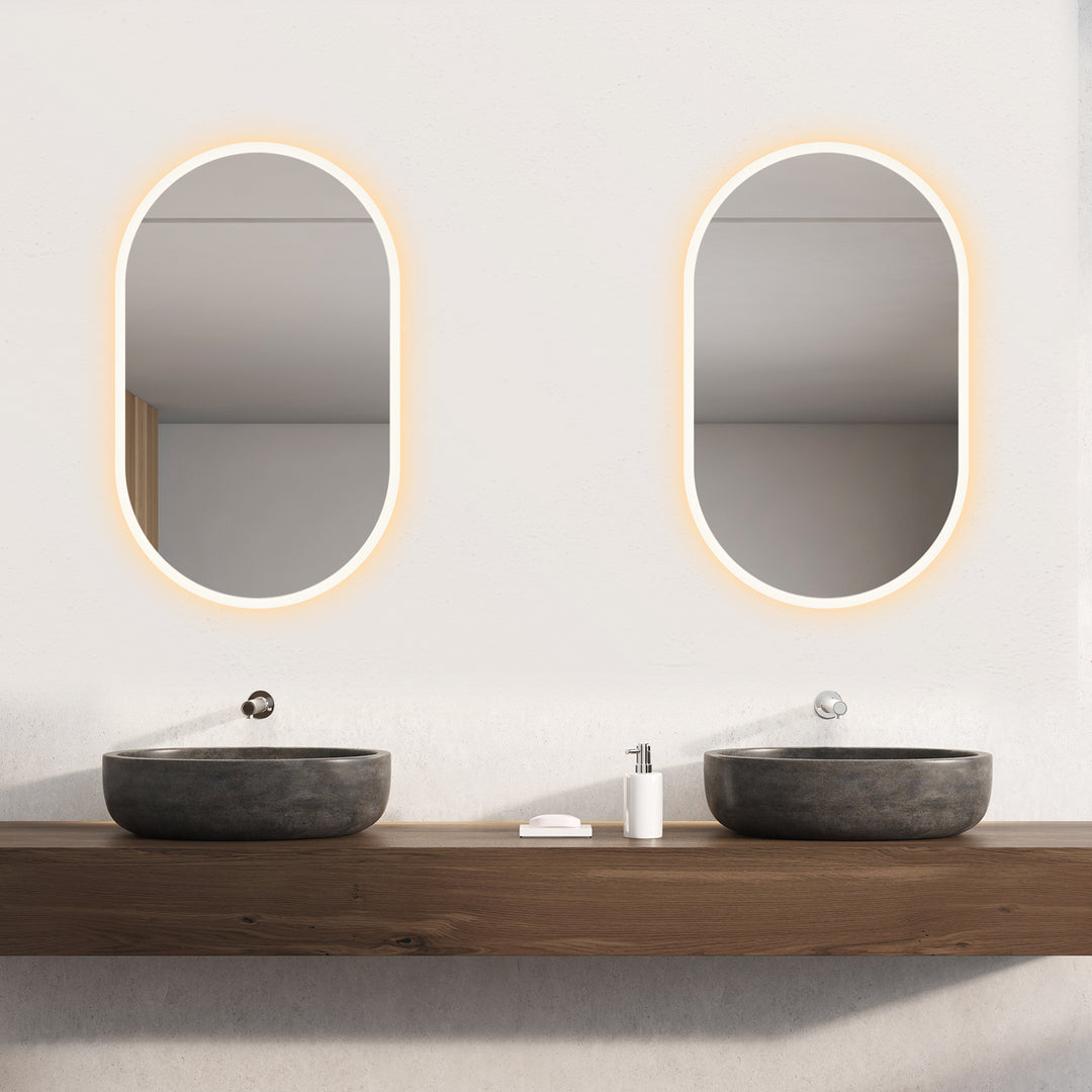 Borgo Oval Modern Bathroom/Vanity LED Lighted Wall Mirror
 36" Frameless Modern Bathroom/Vanity LED Lighted Wall Mirror