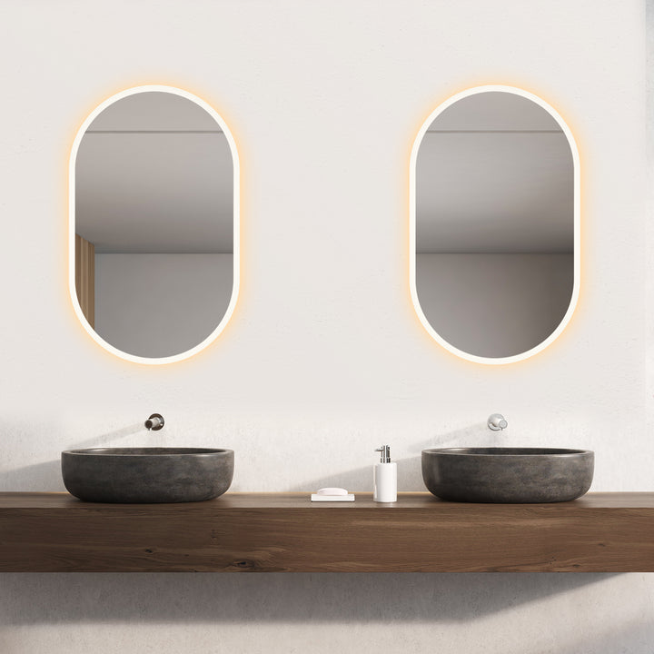 Borgo Oval Modern Bathroom/Vanity LED Lighted Wall Mirror
 36" Frameless Modern Bathroom/Vanity LED Lighted Wall Mirror