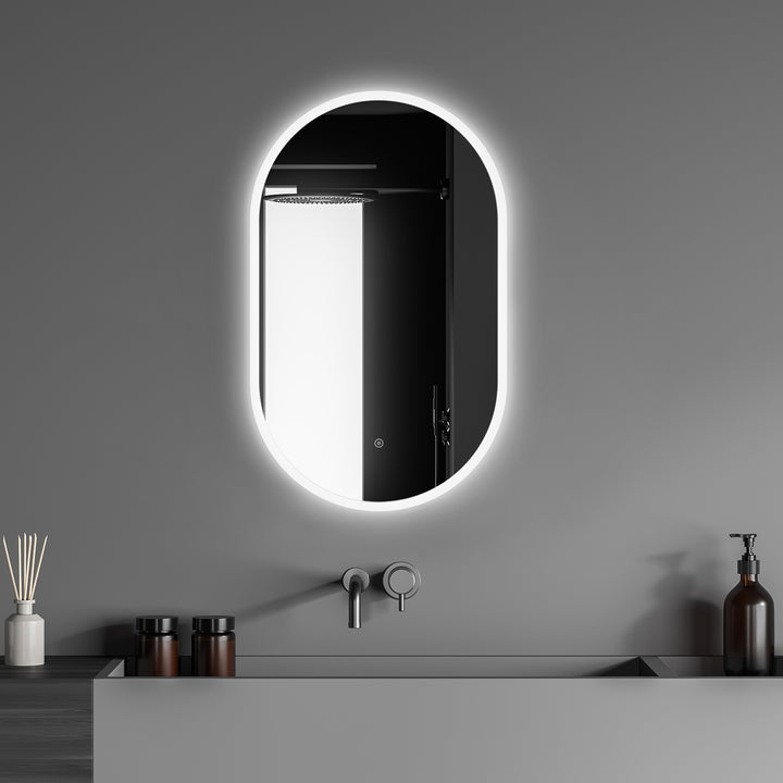 Borgo Oval Modern Bathroom/Vanity LED Lighted Wall Mirror
 36" Frameless Modern Bathroom/Vanity LED Lighted Wall Mirror