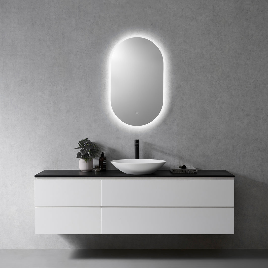 Borgo Oval Modern Bathroom/Vanity LED Lighted Wall Mirror
 36" Frameless Modern Bathroom/Vanity LED Lighted Wall Mirror