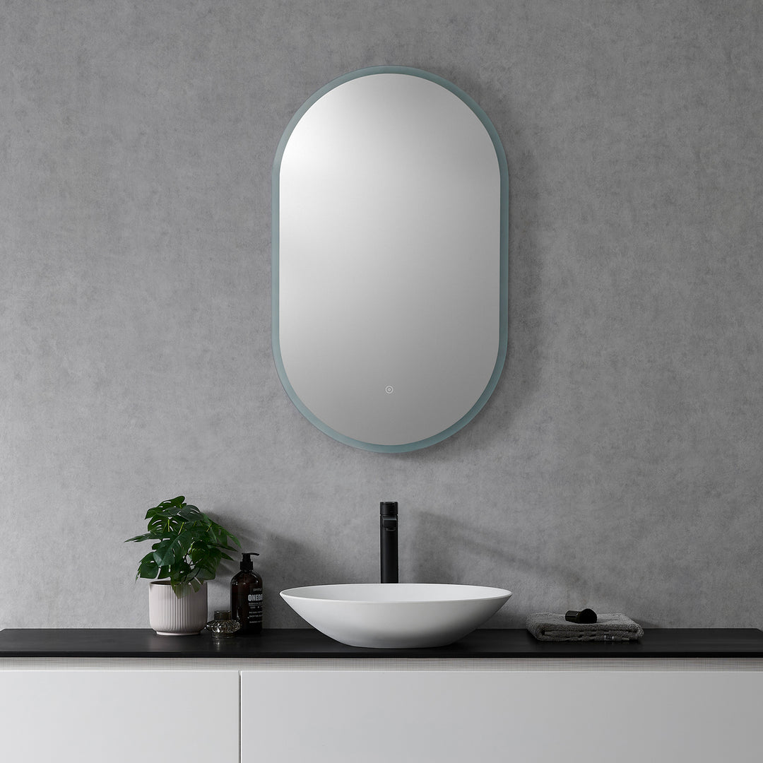 Borgo Oval Modern Bathroom/Vanity LED Lighted Wall Mirror
 36" Frameless Modern Bathroom/Vanity LED Lighted Wall Mirror