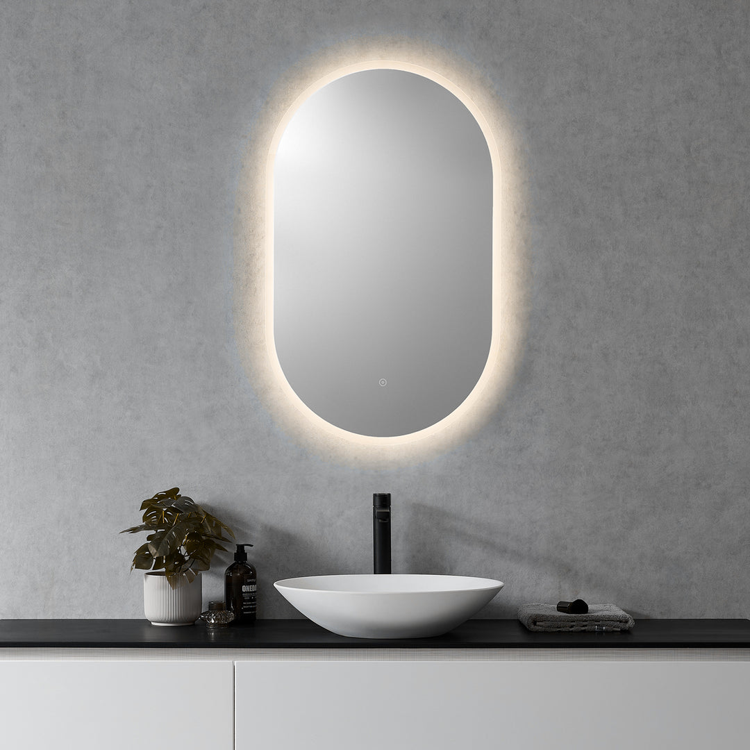 Borgo Oval Modern Bathroom/Vanity LED Lighted Wall Mirror
 36" Frameless Modern Bathroom/Vanity LED Lighted Wall Mirror