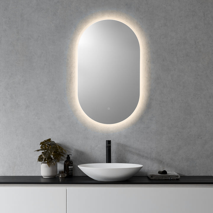 Borgo Oval Modern Bathroom/Vanity LED Lighted Wall Mirror
 36" Frameless Modern Bathroom/Vanity LED Lighted Wall Mirror