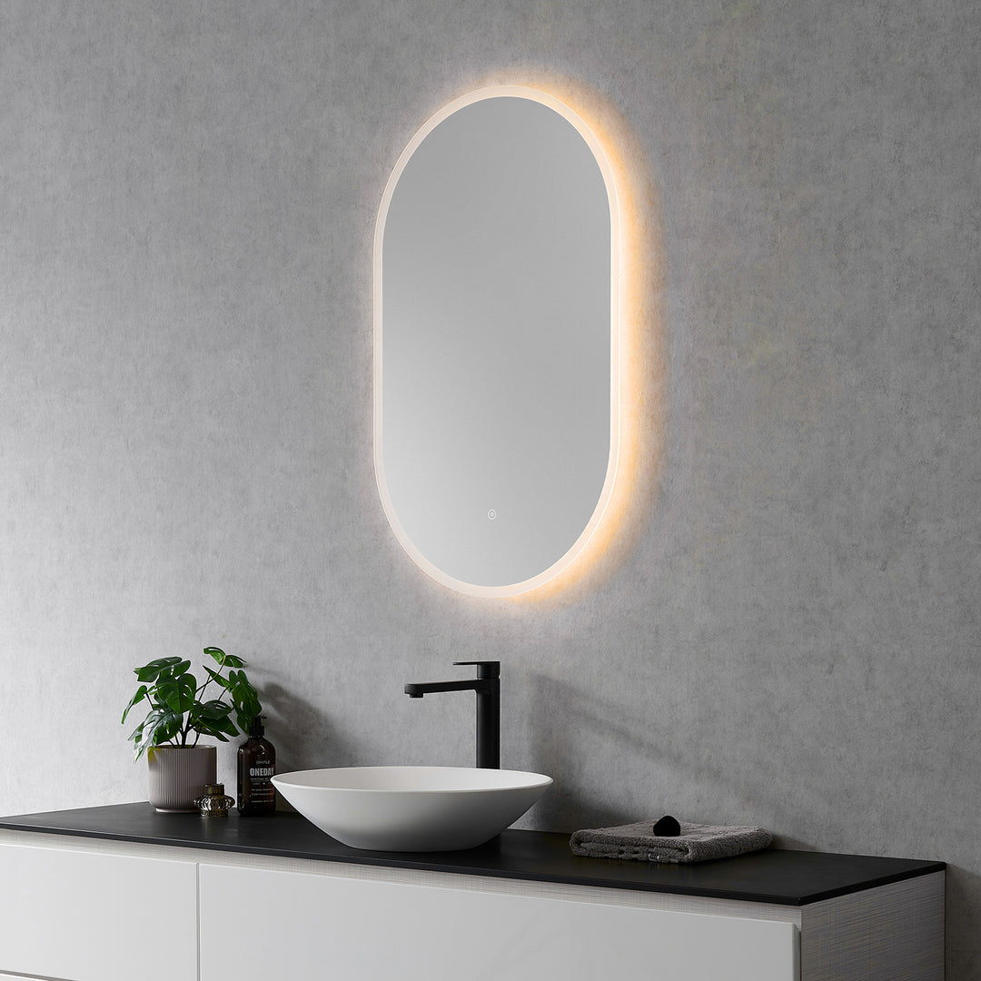 Borgo Oval Modern Bathroom/Vanity LED Lighted Wall Mirror
 36" Frameless Modern Bathroom/Vanity LED Lighted Wall Mirror