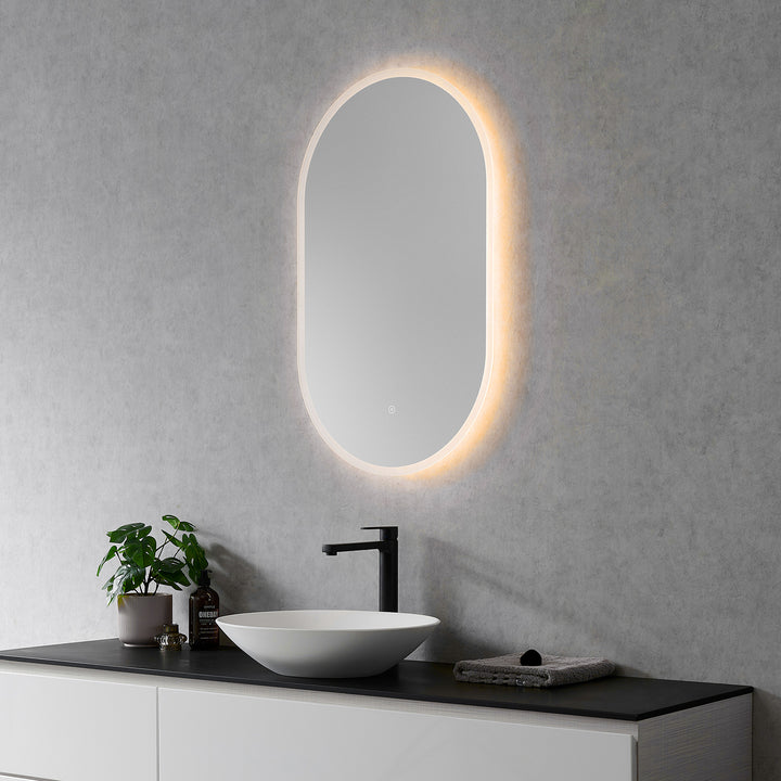 Borgo Oval Modern Bathroom/Vanity LED Lighted Wall Mirror
 36" Frameless Modern Bathroom/Vanity LED Lighted Wall Mirror