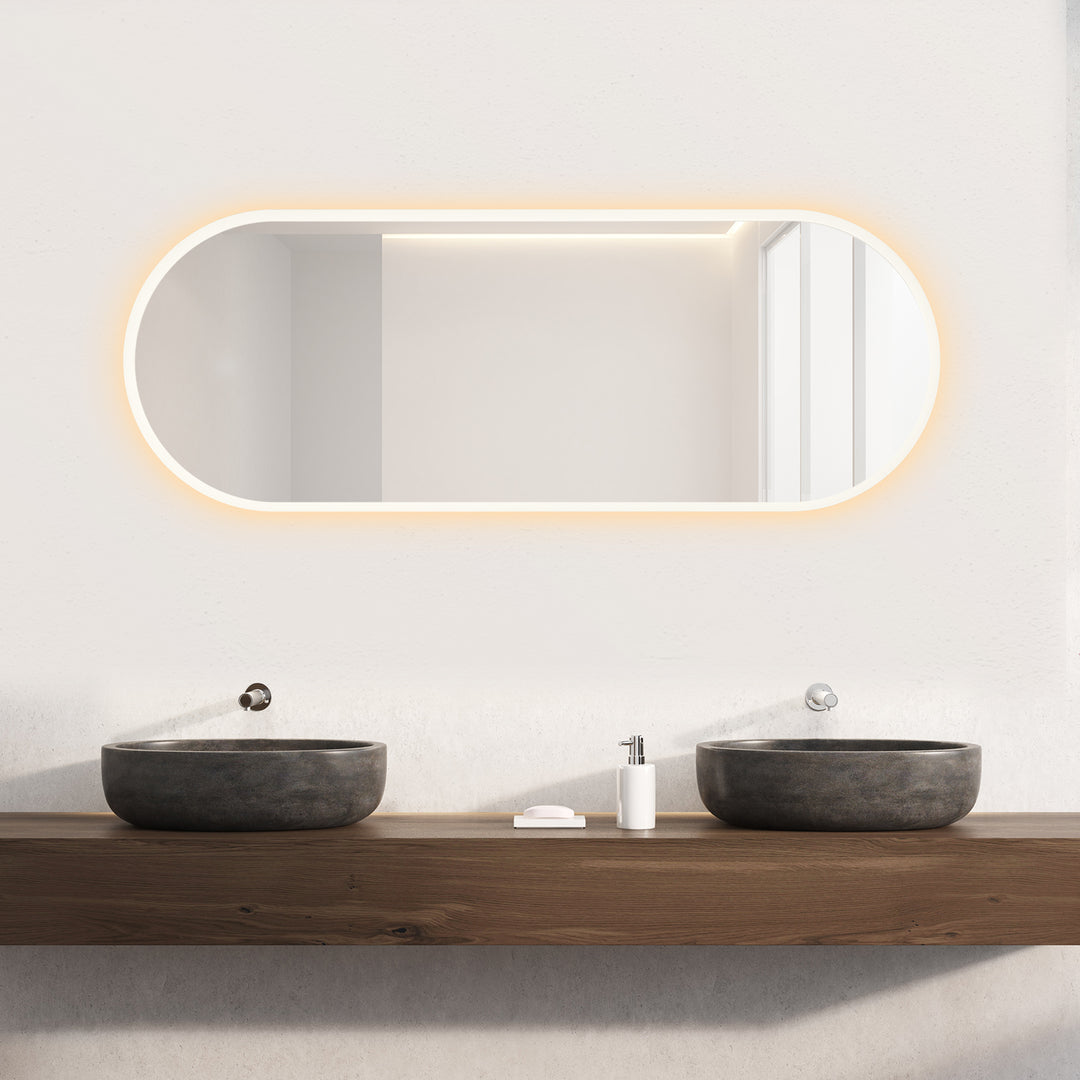 Borgo Oval Modern Bathroom/Vanity LED Lighted Wall Mirror
 36" Frameless Modern Bathroom/Vanity LED Lighted Wall Mirror