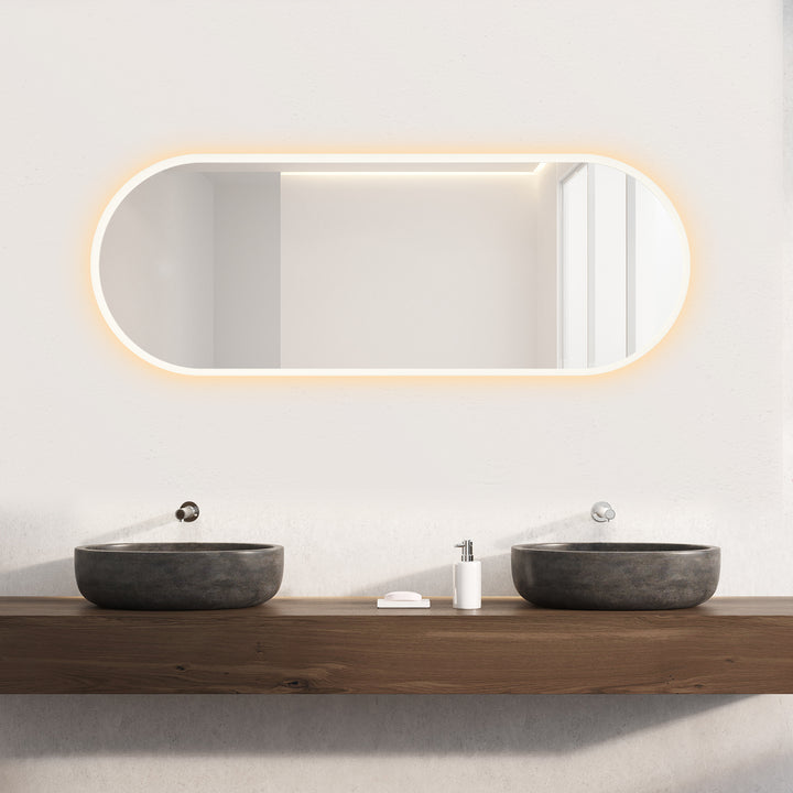 Borgo Oval Modern Bathroom/Vanity LED Lighted Wall Mirror
 36" Frameless Modern Bathroom/Vanity LED Lighted Wall Mirror