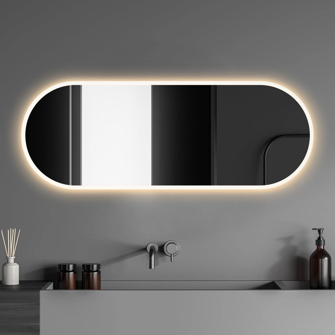 Borgo Oval Modern Bathroom/Vanity LED Lighted Wall Mirror
 36" Frameless Modern Bathroom/Vanity LED Lighted Wall Mirror