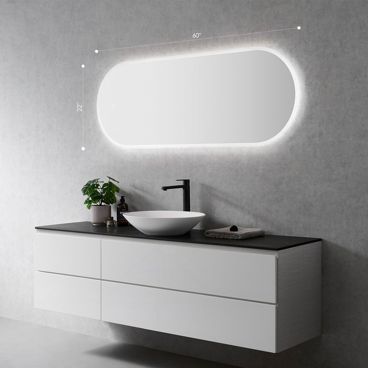 Borgo Oval Modern Bathroom/Vanity LED Lighted Wall Mirror
 36" Frameless Modern Bathroom/Vanity LED Lighted Wall Mirror