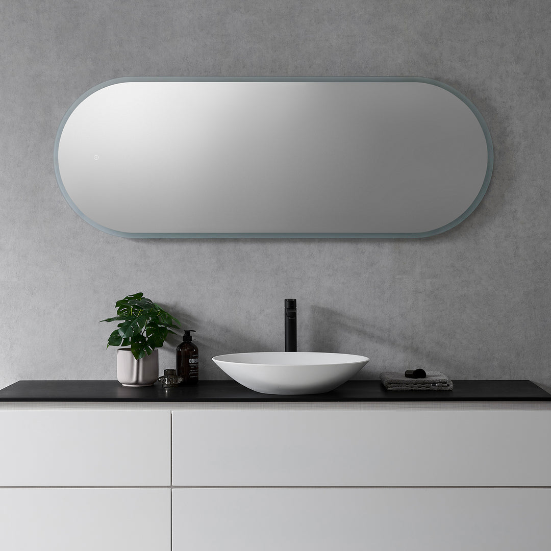 Borgo Oval Modern Bathroom/Vanity LED Lighted Wall Mirror
 36" Frameless Modern Bathroom/Vanity LED Lighted Wall Mirror