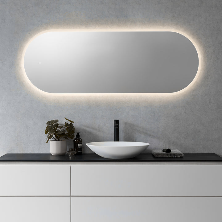Borgo Oval Modern Bathroom/Vanity LED Lighted Wall Mirror
 36" Frameless Modern Bathroom/Vanity LED Lighted Wall Mirror