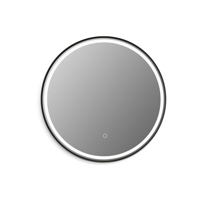Palme Round Framed in Modern Bathroom/Vanity LED Lighted Wall Mirror
