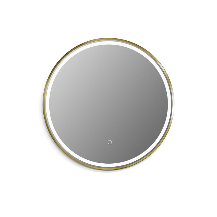 Palme Round Framed in Modern Bathroom/Vanity LED Lighted Wall Mirror