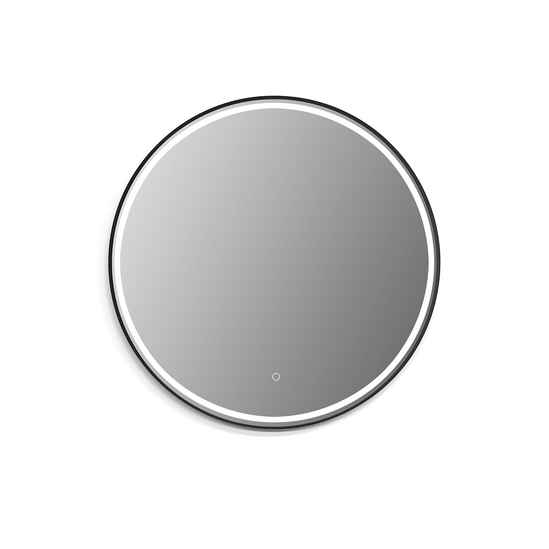 Palme Round Framed in Modern Bathroom/Vanity LED Lighted Wall Mirror