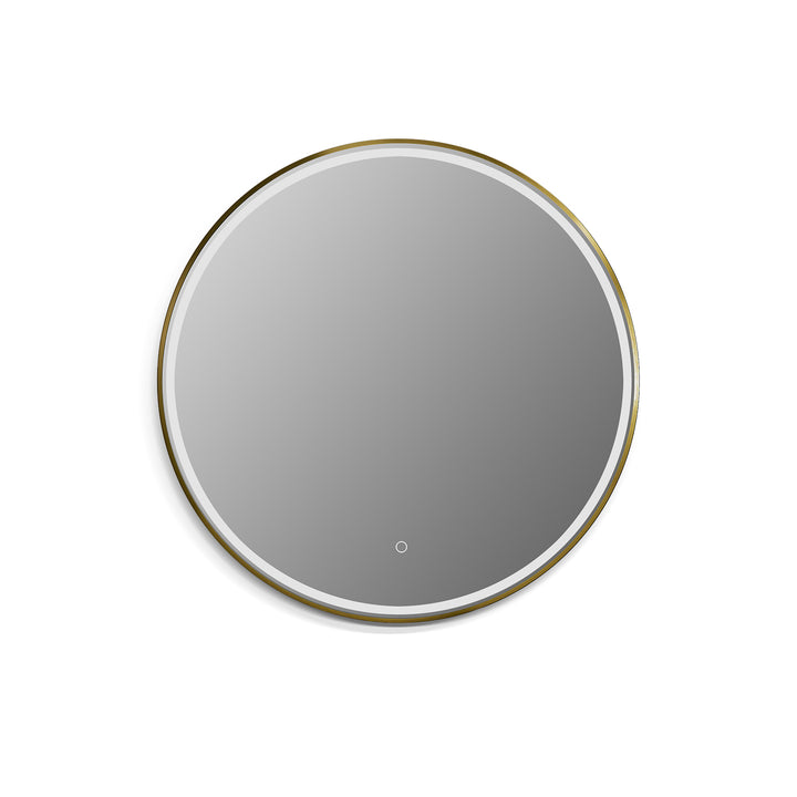 Palme Round Framed in Modern Bathroom/Vanity LED Lighted Wall Mirror