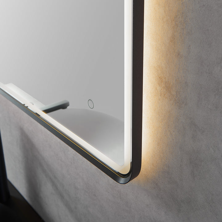 Viaggi Rectangle Framed in Modern Bathroom/Vanity LED Lighted Wall Mirror