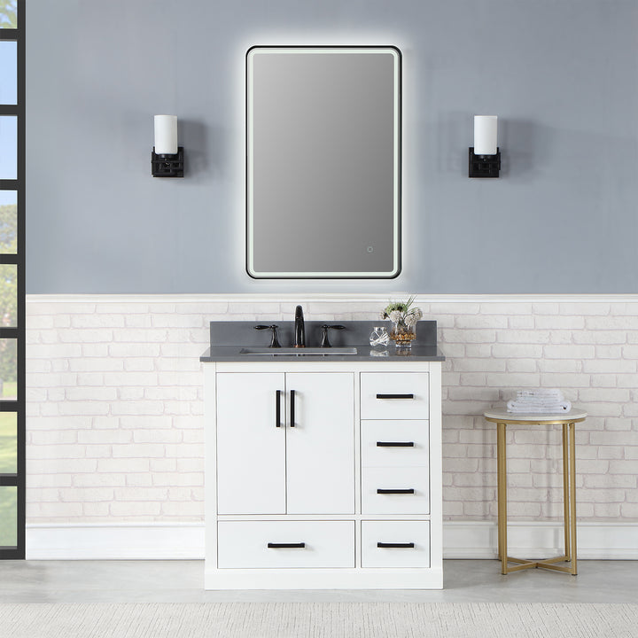 Viaggi Rectangle Framed in Modern Bathroom/Vanity LED Lighted Wall Mirror
