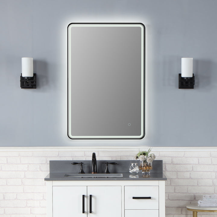 Viaggi Rectangle Framed in Modern Bathroom/Vanity LED Lighted Wall Mirror