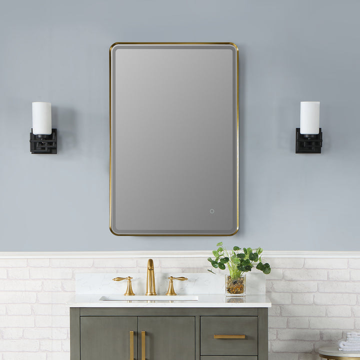 Viaggi Rectangle Framed in Modern Bathroom/Vanity LED Lighted Wall Mirror