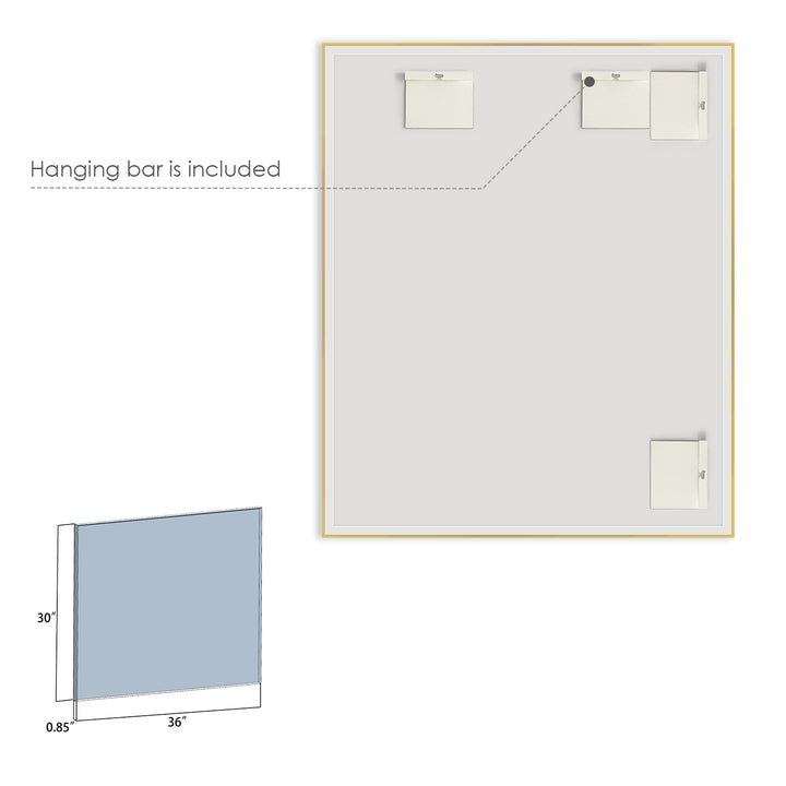 Sassi 36" Rectangle Bathroom/Vanity Wall Mirror