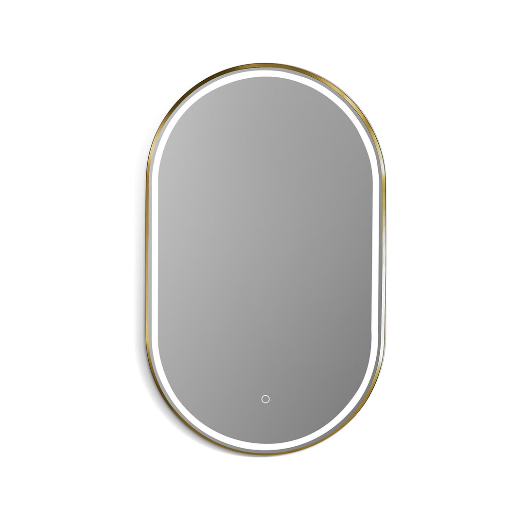 Oleggio Oval Modern Bathroom/Vanity LED Lighted Wall Mirror
 36" Framed in Matt Black Modern Bathroom/Vanity LED Lighted Wall Mirror