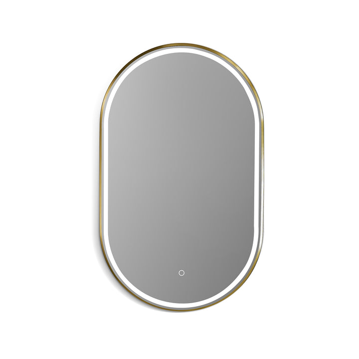 Oleggio Oval Modern Bathroom/Vanity LED Lighted Wall Mirror
 36" Framed in Matt Black Modern Bathroom/Vanity LED Lighted Wall Mirror