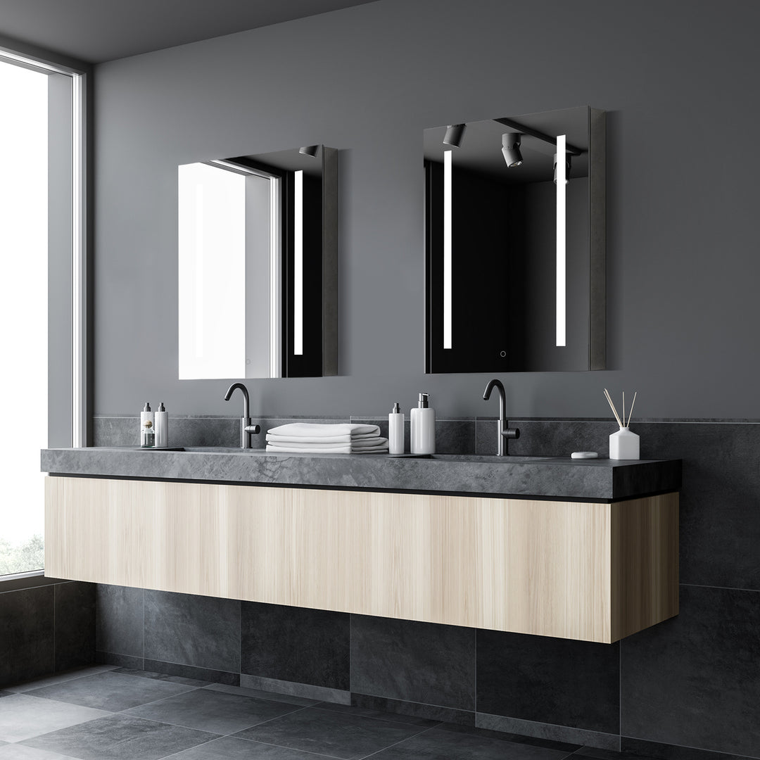 Catola Rectangle Frameless Surface-Mount/Recessed LED Lighted Bathroom Medicine Cabinet