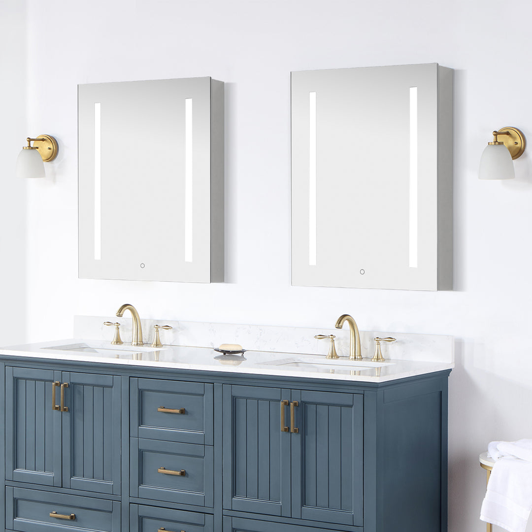Catola Rectangle Frameless Surface-Mount/Recessed LED Lighted Bathroom Medicine Cabinet