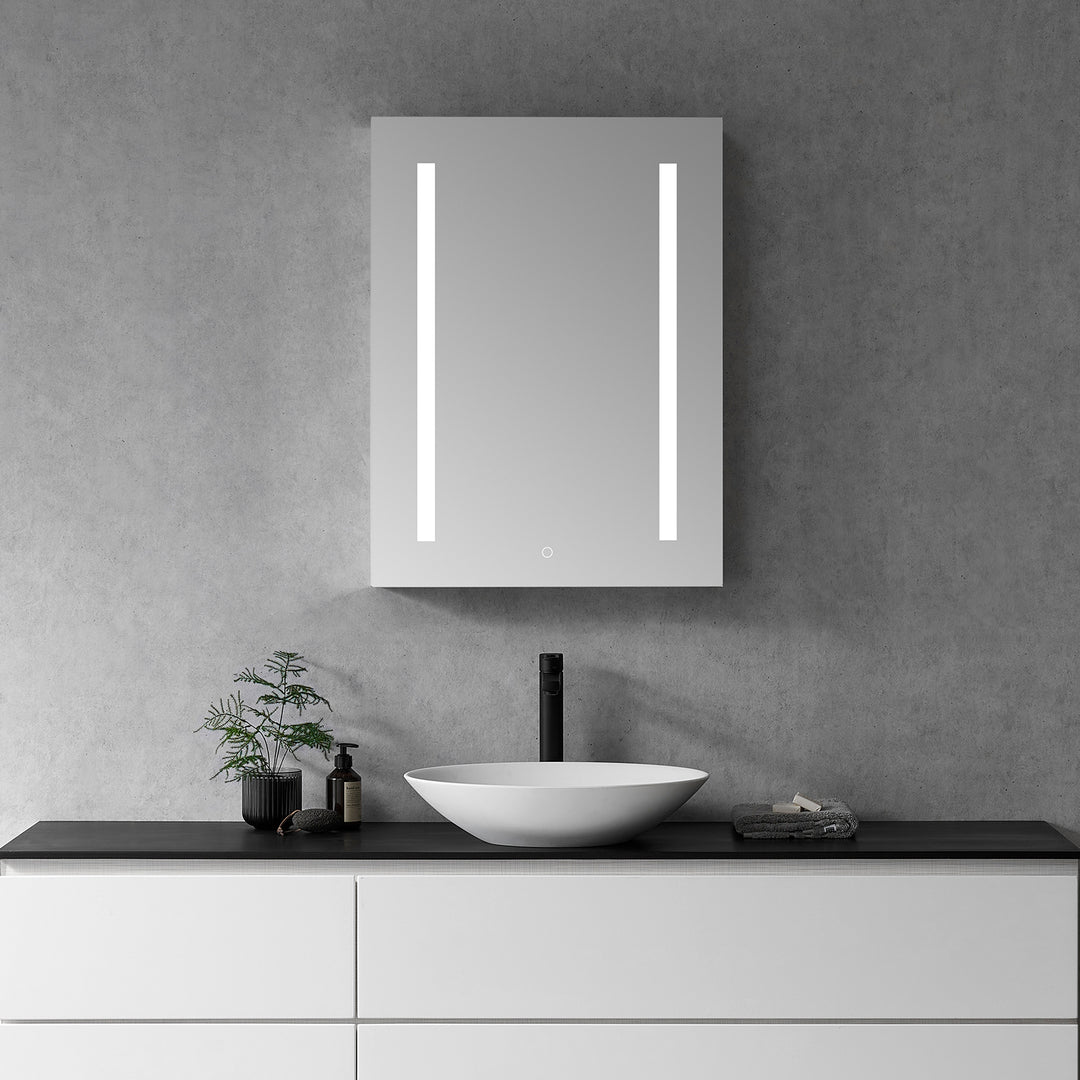 Catola Rectangle Frameless Surface-Mount/Recessed LED Lighted Bathroom Medicine Cabinet