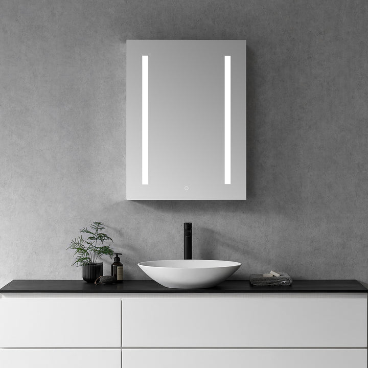 Catola Rectangle Frameless Surface-Mount/Recessed LED Lighted Bathroom Medicine Cabinet